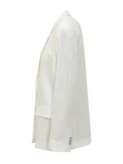 Linen Jacket with Lapels and Single Button