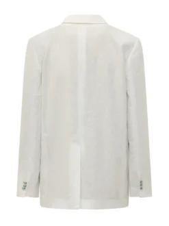 Linen Jacket with Lapels and Single Button
