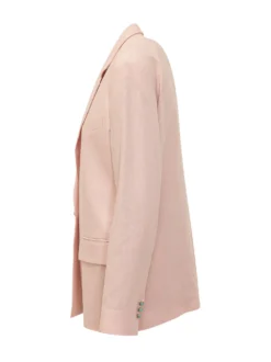 Linen Jacket with Lapels and Single Button