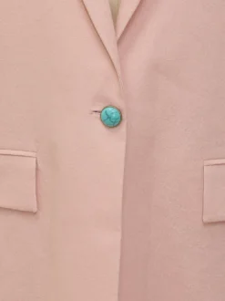 Linen Jacket with Lapels and Single Button