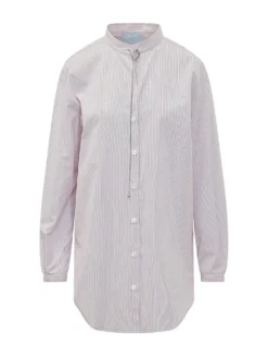 Liona Striped Shirt with Band Collar