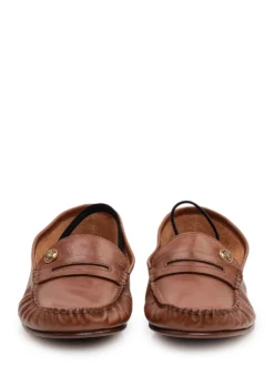 Loafers with Front Metal Detail