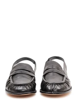 Loafer with Gathered Toe and Strap