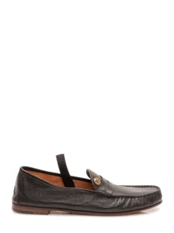 Loafer with Strap and Button Detail