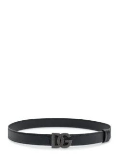 Logo Buckle Leather Belt