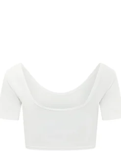 Logo T-shirt with Wide Neckline