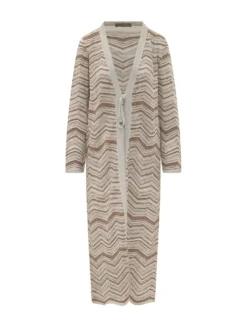 Long Chevron Pattern Cardigan