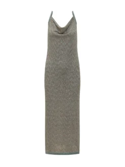Long Dress with Draped Neckline