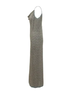 Long Dress with Draped Neckline
