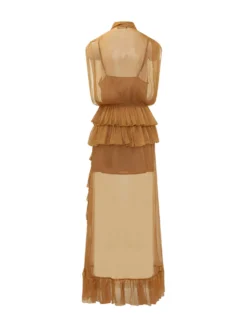 Long Dress with Ruffles and Bow
