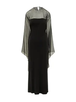Long Dress with Sheer Panels