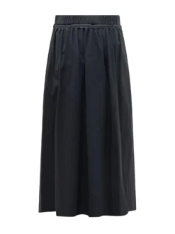 Long Gabardine Skirt with Belt