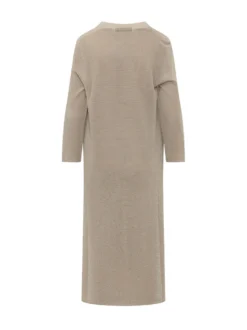 Long Open Front Coat with V Neck