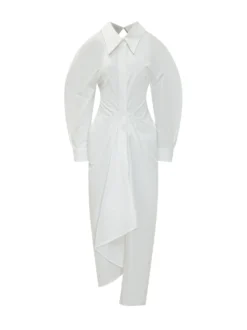 Long Shirt Dress with Draped Detail