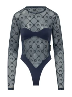 Long Sleeve Embroidered Tulle Bodysuit