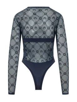 Long Sleeve Embroidered Tulle Bodysuit