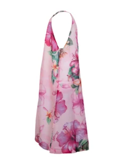 Long Sleeveless Floral Print Dress