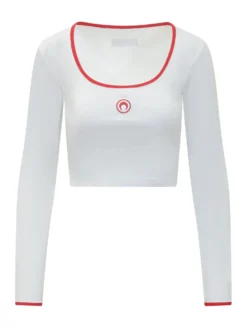 Long Sleeve T-shirt with Round Neck and Embroidered Logo