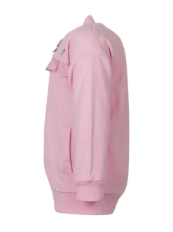 Long Sleeve Zip Sweatshirt with Ruffle Detail