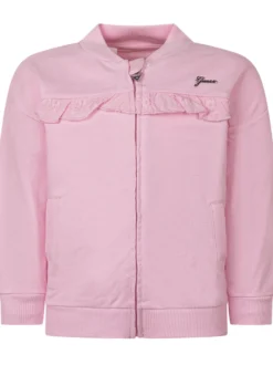 Long Sleeve Zip Sweatshirt with Ruffle Detail