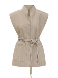 Long striped vest