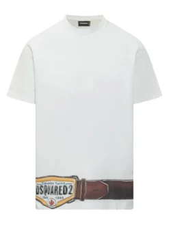 Loose Fit Belt Print T-shirt