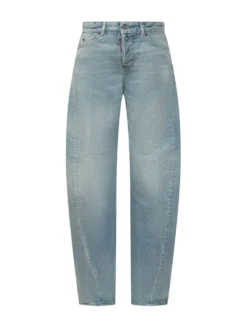 Loose Fit Jeans in Light Wash Denim