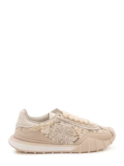 Low Top Sneakers with Floral Embroidery