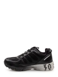 Low Top Sneakers with Laces and Mesh Inserts