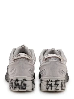 Low Top Sneakers with Laces and Distressed Mesh Inserts