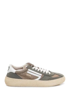 Low Top Sneakers with Laces and Contrast Panels