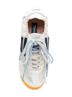 Low Top Sneakers with Laces and Side Logo