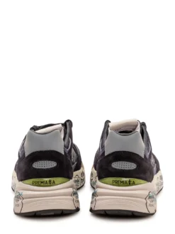 Low Top Sneakers with Panel Construction and Thick Sole