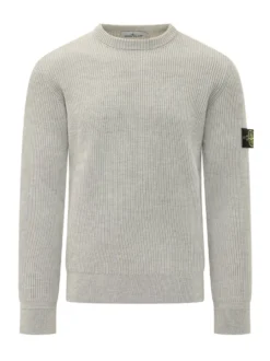 Maglia Girocollo a Coste con Patch