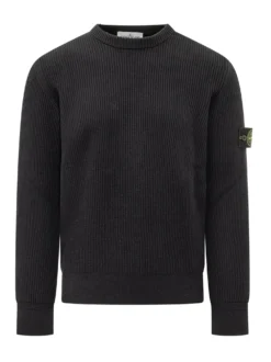 Maglia Girocollo a Coste con Patch