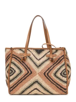 Marcella Geometric Woven Fabric Tote Bag