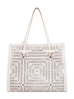 Marcella Perforated Tote Bag with Double Handles