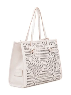Marcella Perforated Tote Bag with Double Handles