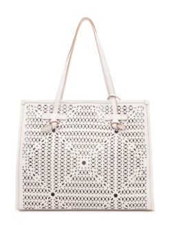 Marcella Perforated Tote Bag with Double Handles