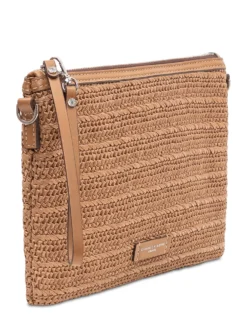 Marcella Woven Clutch with Zip and Wrist Strap