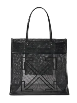 Market Tote Bag in Mesh with Double Handles and Logo