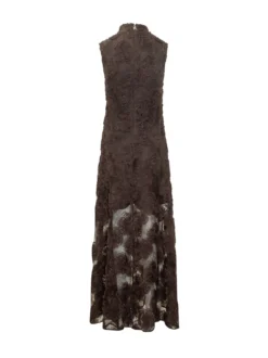 Maxi Dress with Floral Appliques