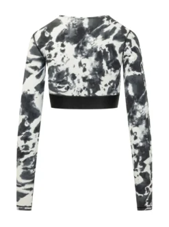 Melissa Cropped Abstract Print Top