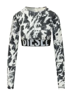 Melissa Cropped Abstract Print Top
