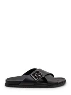 Mercurio Leather Sandal with Crossed Straps