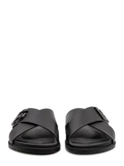 Mercurio Leather Sandal with Crossed Straps