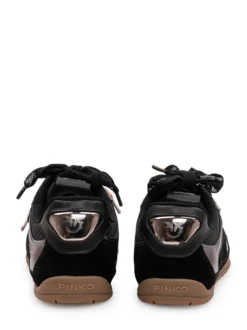 Mesh and Leather Sneakers with Metallic Details
