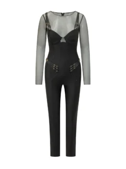 Mesh Detail Jumpsuit