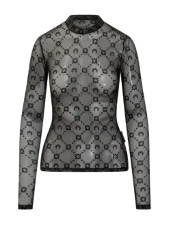 Mesh High Neck Top