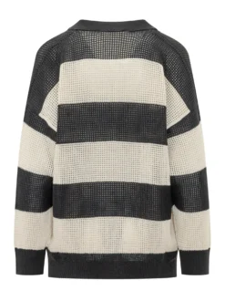 Mesh Knit Cardigan with Buttons